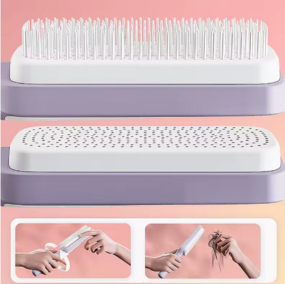 Obrotowy podnoszony grzebień do włosów, czyszczenie jednym kliknięciem