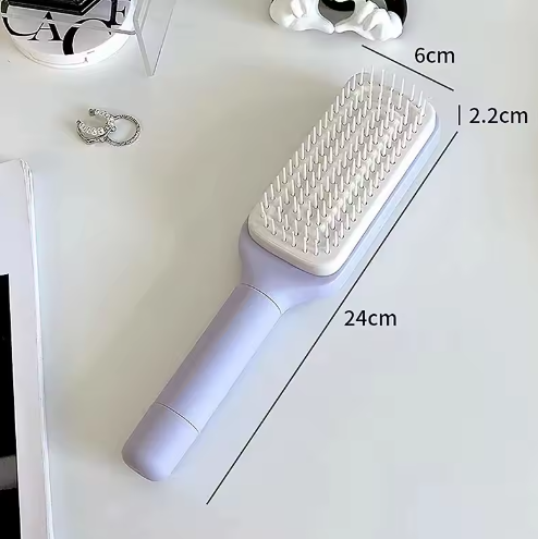 Obrotowy podnoszony grzebień do włosów, czyszczenie jednym kliknięciem