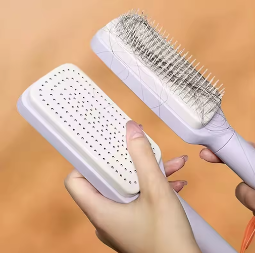 Obrotowy podnoszony grzebień do włosów, czyszczenie jednym kliknięciem